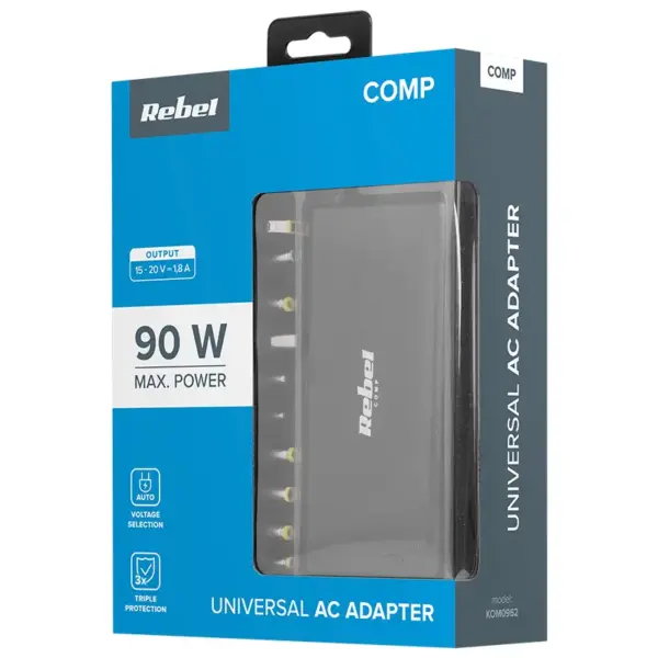Alimentator UNIVERSAL 15-20V 90W PD REBEL KOM0962 12 mufe alimentare - imagine 4