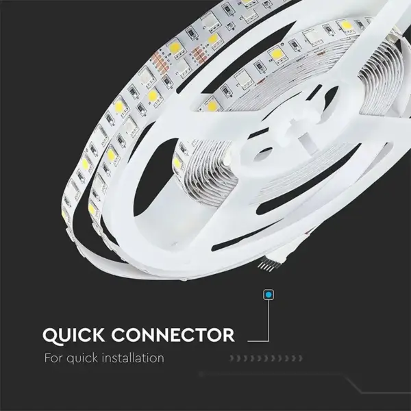 Banda LED SMD5050 60LED/m 357lm/m 8W/m RGB+W alb neutru IP20 5m V-TAC SKU-212552 - imagine 8