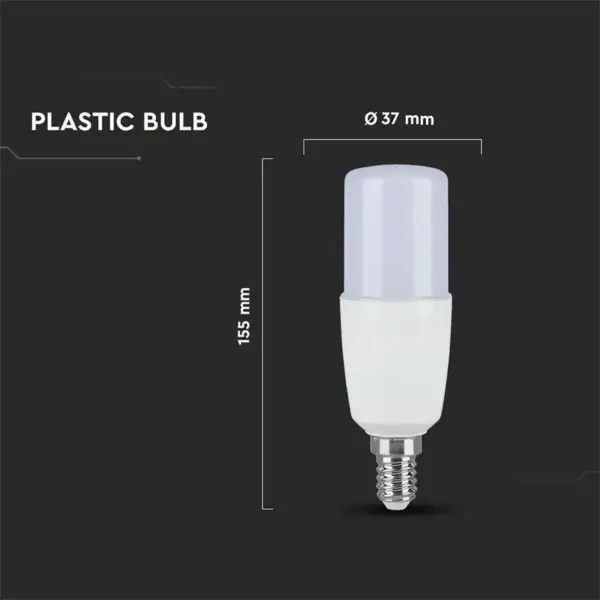 Bec LED T37 E14 7.5W 660lm 6500K alb rece V-TAC SKU-21269 - imagine 2