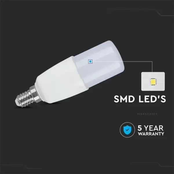 Bec LED T37 E14 7.5W 660lm 6500K alb rece V-TAC SKU-21269 - imagine 3