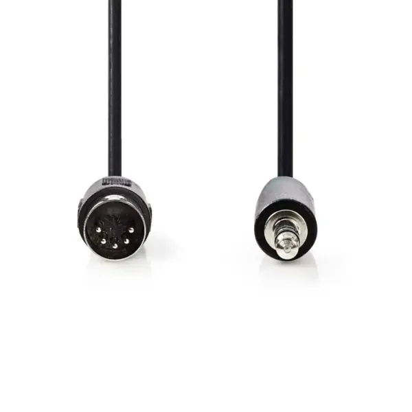 Cablu audio DIN 5pini tata - Jack 3.5 mm STEREO tata 2m Nedis CAGL20100BK20 - imagine 2
