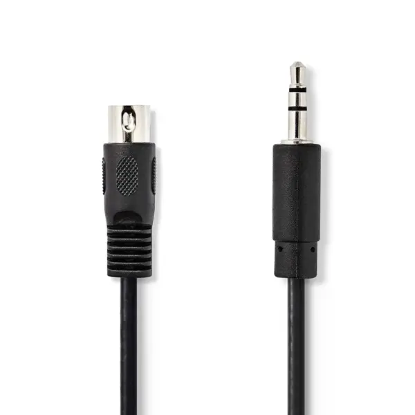 Cablu audio DIN 5pini tata - Jack 3.5 mm STEREO tata 2m Nedis CAGL20100BK20