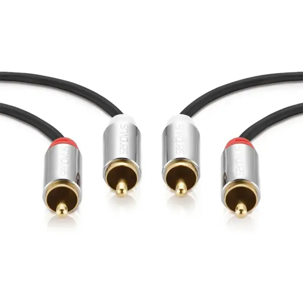 Cablu audio SENTIVUS stereo 2x RCA - 2x RCA 2m tata-tata SA-AU080-200 - imagine 2