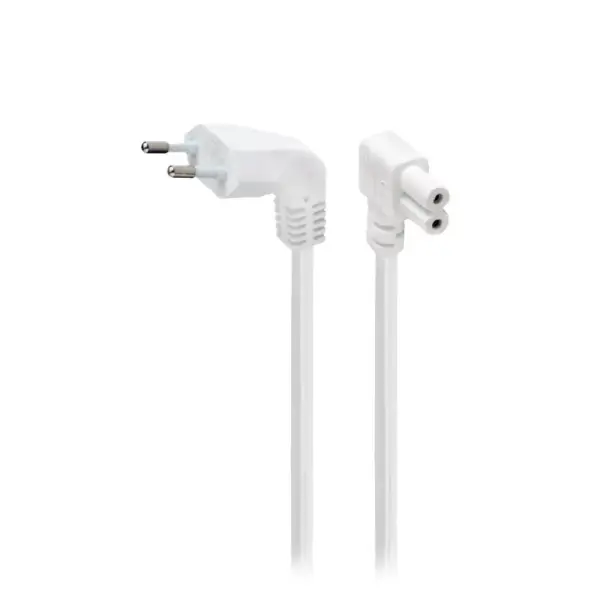 Cablu de alimentare Euro la 90 grade 2.5m alb GEMBIRD PC-184L-VDE-2.5M-W