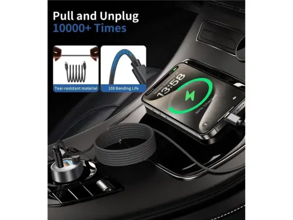 Cablu magnetic date / incarcare USB-C - USB-C Choetech XCC-1051-BK 1.8m PD3.1 240W negru - imagine 7