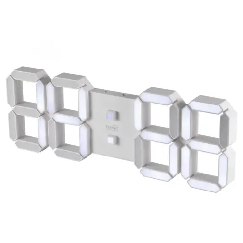 Ceas desteptator digital LED 3D alb 128mm 5V USB telecomanda Home LTC 05