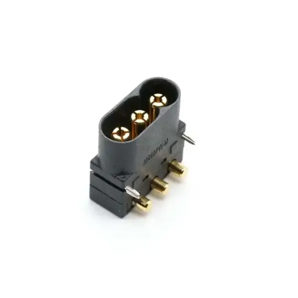 Conector alimentare DC soclu tata MR60 3-pini 35A /600V THT AMASS MR60PW-M - imagine 2