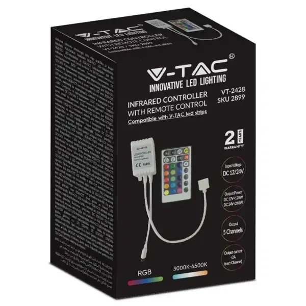 Controller banda LED RGB+W 26 butoane 12/24V 10A V-tac SKU-2899 - imagine 2