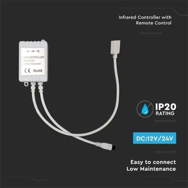 Controller banda LED RGB+W 26 butoane 12/24V 10A V-tac SKU-2899 - imagine 3
