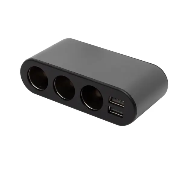 Distribuitor auto 12V /24V 3 prize 80W + 2x USB 3.4A + Voltmetru SAL SAU80W - imagine 2