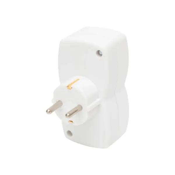 Dublu stecher distribuitor cu impamantare 2x Schuko 3680W 16A alb Home NV 22 - imagine 2