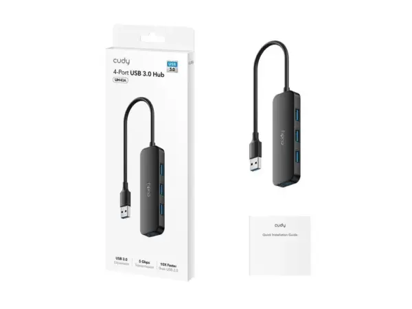 HUB USB 3.0 Cudy UH40A 4x USB3.0 negru - imagine 2