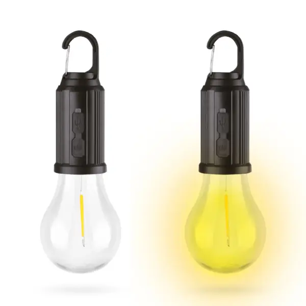 Lampa solara suspendata forma bec LED 5W 100lm +USB-C 400mAh PHENOM 18585 - imagine 2