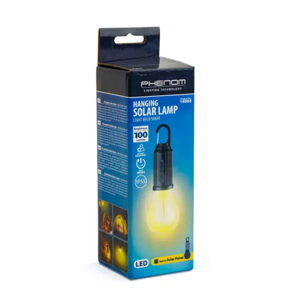Lampa solara suspendata forma bec LED 5W 100lm +USB-C 400mAh PHENOM 18585 - imagine 6