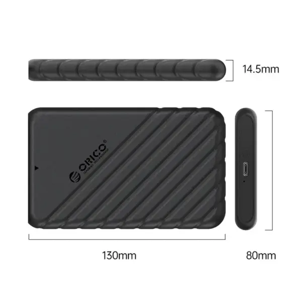 Rack Orico 25PW1-C3-BK USB3.2 2.5 inch conector USB Type-C 130x80x15mm negru - imagine 2