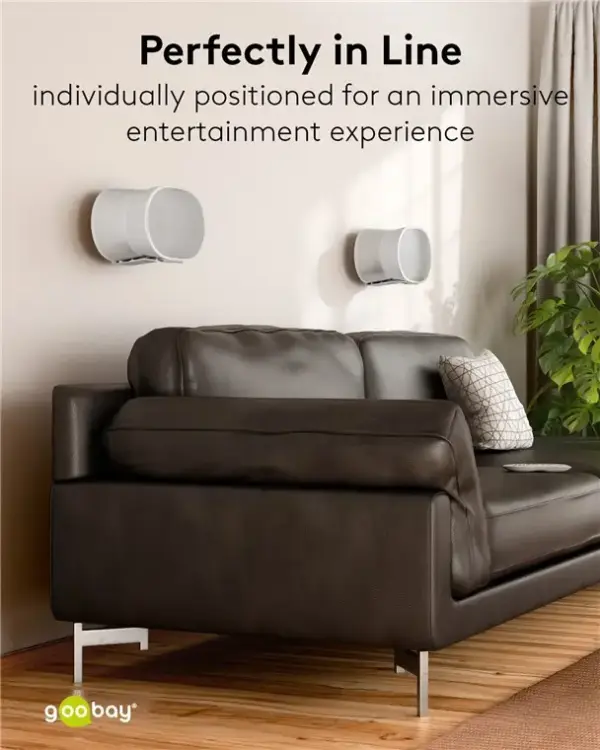 Set suport difuzor de perete Modern Sonos Era 300 Flex alb Goobay 71984 - imagine 6