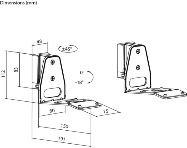 Set suport difuzor de perete Modern Sonos Era 300 Flex alb Goobay 71984 - imagine 7