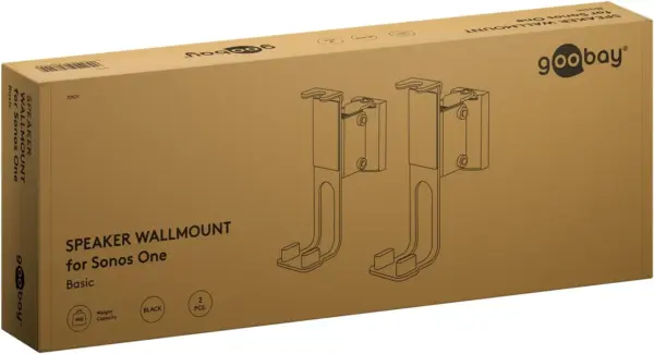 Set suport difuzor de perete Sonos One /Sonos One SL /Sonos Play:1 negru Goobay 70829 - imagine 8