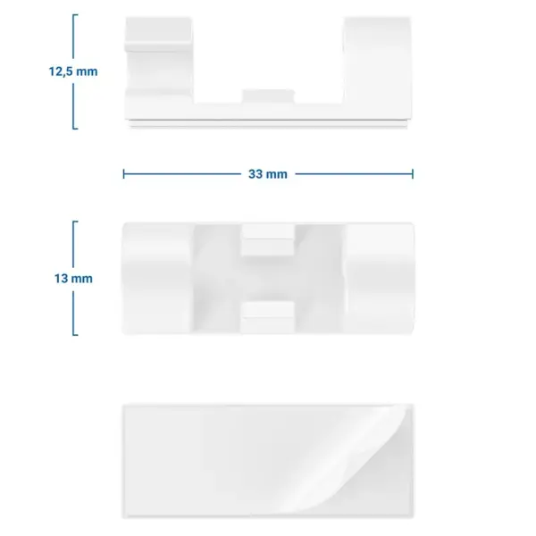 Set suporturi de cablu 20buc alb autoadezive MK5535 deleyCON - imagine 2