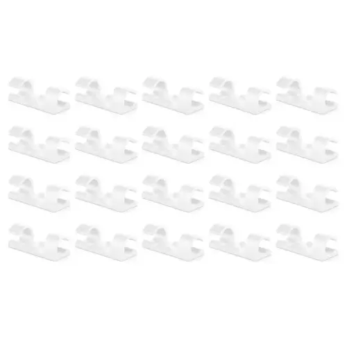 Set suporturi de cablu 20buc alb autoadezive MK5535 deleyCON