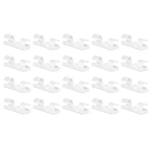 Set suporturi de cablu 20buc alb autoadezive MK5535 deleyCON