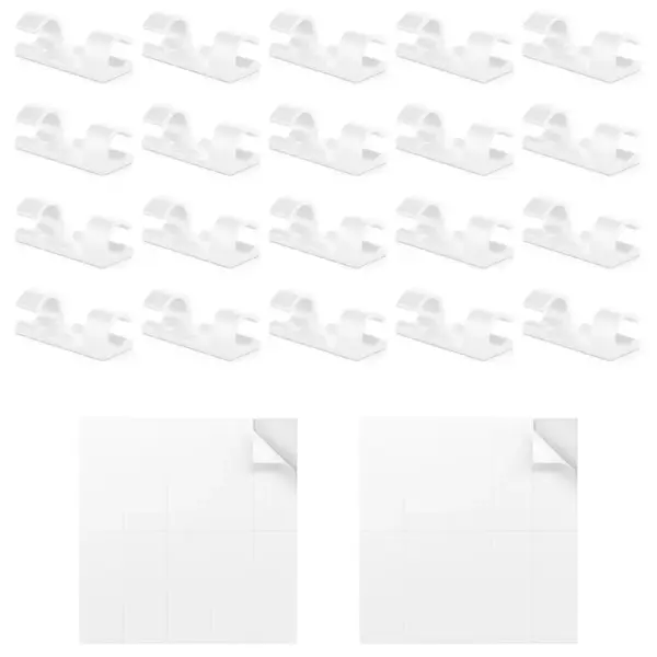 Set suporturi de cablu 20buc alb autoadezive MK5535 deleyCON - imagine 8