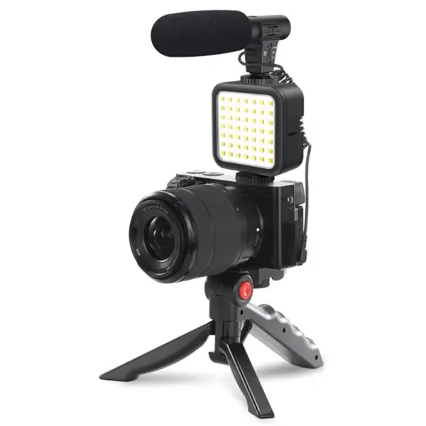 Set Vlogging 4 in 1 PLATINET PMVG4IN1 Microfon /Lumina video LED /Suport smartphone /Trepied - imagine 3