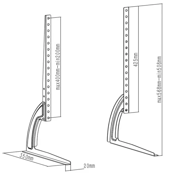 Stand suport TV LED LCD 27-60" 40Kg UCH0022 Cabletech - imagine 3