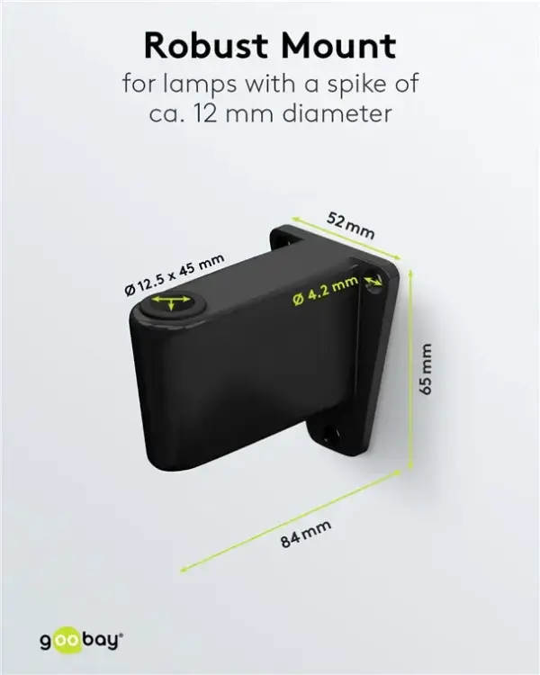 Suport de perete pentru lampa cu lupa negru pentru cod 65575 /64986 /64988 /64989 Goobay 64991 - imagine 3