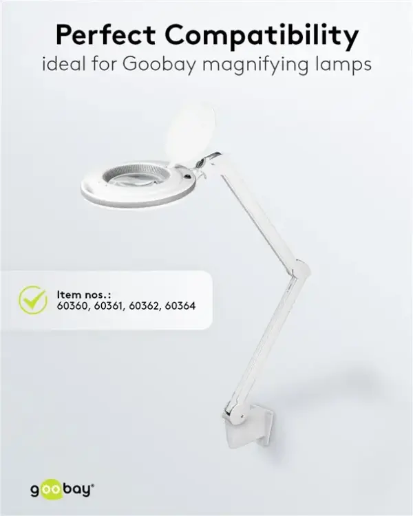 Suport de perete pentru lampa cu lupa pentru cod 60360 /60361 /60362 /60364 alb Goobay 55771 - imagine 5