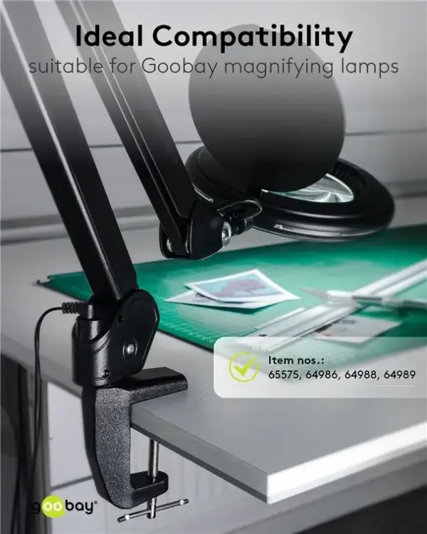 Suport prindere birou negru rezerva pentru lampa de lucru pentru cod 65575 /64986 /64988 /64990 Goobay 64987 - imagine 3