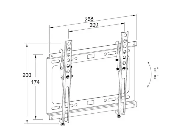 Suport TV LCD de perete 13-43" inclinabil Well TVS-LCD-TL43-WL - imagine 2