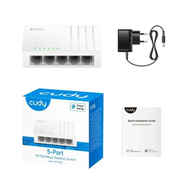 Switch Desktop 5 porturi 10/100Mbps Cudy FS105D - imagine 2