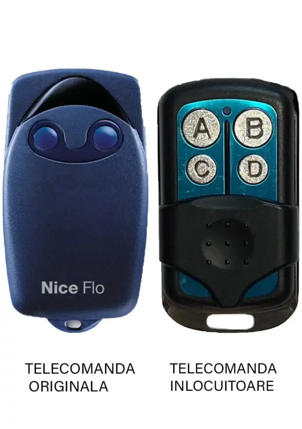 Telecomanda poarta garaj Nice Flo 2 R-S cu cod programabil 1024 de combinatii si DIP-SWITCH 433.92MHz /cu functie de autoinvatar