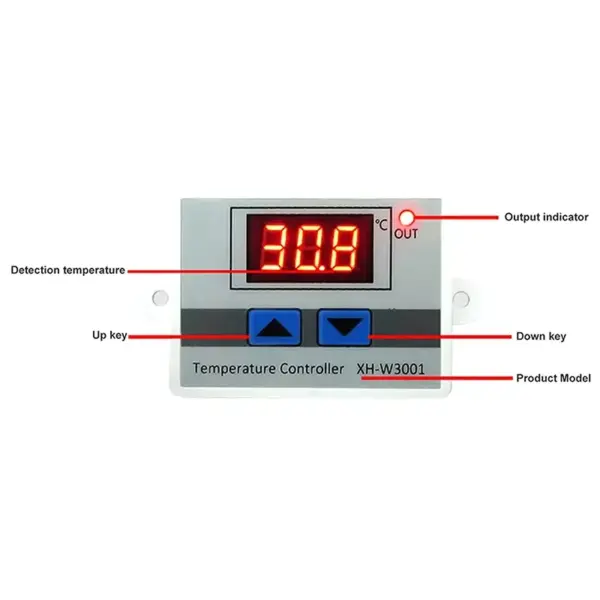 Termostat LCD temperatura XH-W3001 12V -50°C - +110°C - imagine 4
