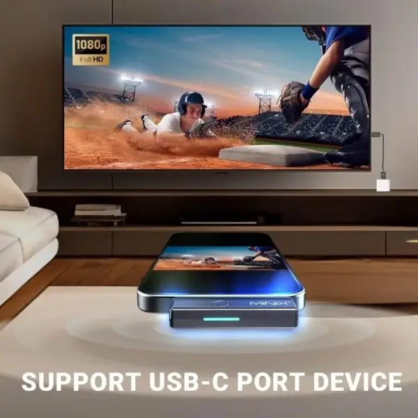Transmitator si Receptor HDMI Wireless Minix C1 Plus Full HD 1080P USB-C max. 50m negru REC-HDMI-C1P-MNX - imagine 2