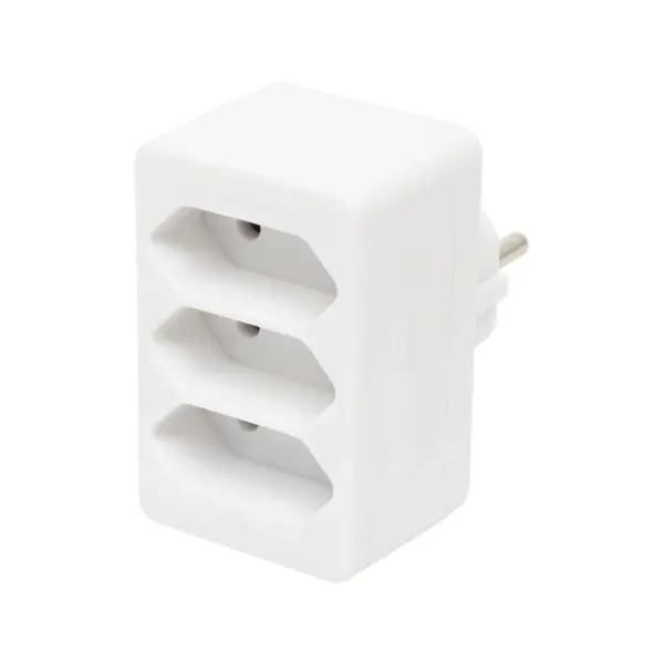 Triplu stecher distribuitor 3x Euro 1500W alb Home NV 23/WH