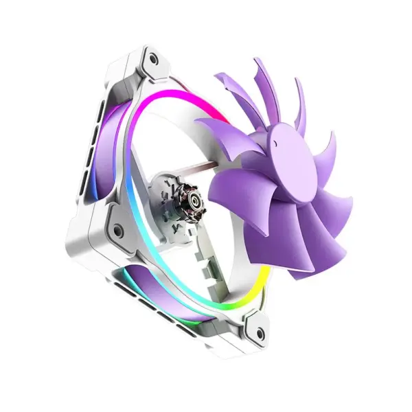 Ventilator ID-Cooling FAN-PN-21 120x120x25mm alb cu mov iluminare aRGB conector 4pin PWM 900-2000RPM - imagine 2